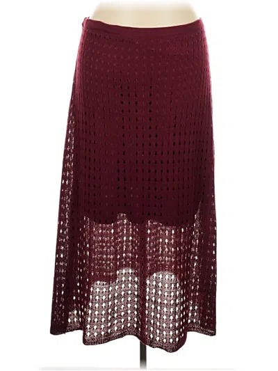 Pre-owned Ashley Stewart Casual Skirt In Burgundy