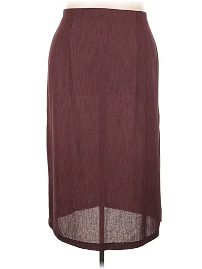 Pre-owned Ashley Stewart Casual Skirt In Burgundy