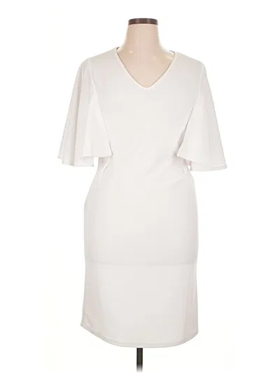 Pre-owned Ashley Stewart Cocktail Dress In Ivory
