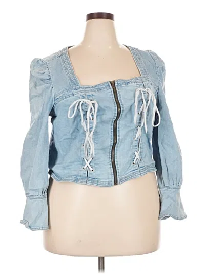 Pre-owned Ashley Stewart Denim Jacket In Blue