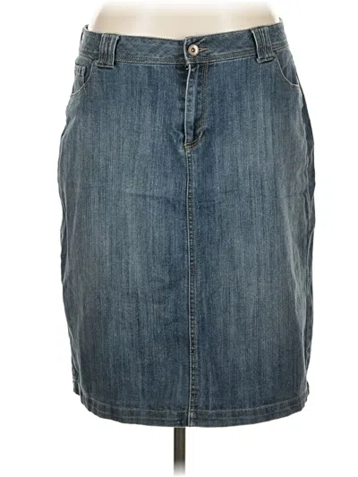Pre-owned Ashley Stewart Denim Skirt In Blue