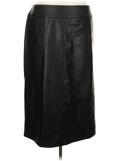 Ashley Stewart Faux Leather Skirt In Black