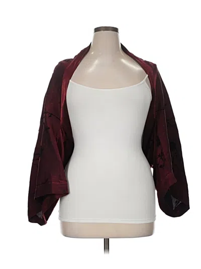 Pre-owned Ashley Stewart Kimono In Burgundy