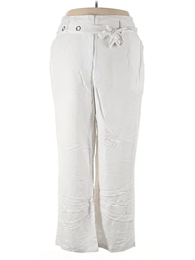Pre-owned Ashley Stewart Linen Pants In White
