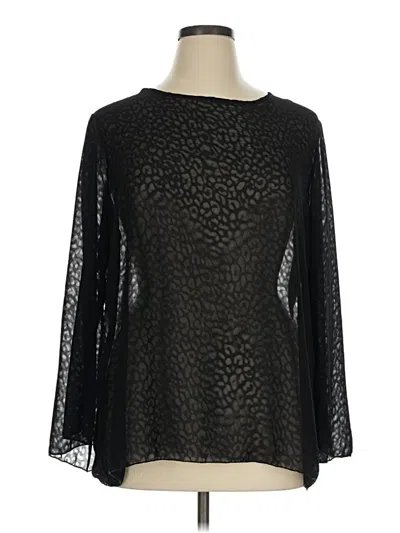 Pre-owned Ashley Stewart Long Sleeve Blouse In Black