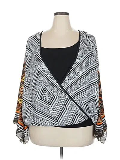 Pre-owned Ashley Stewart Long Sleeve Blouse In Gray