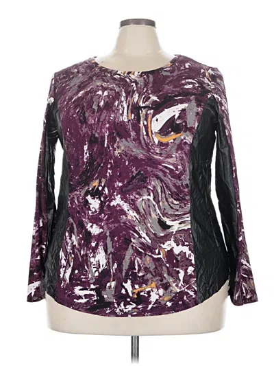 Pre-owned Ashley Stewart Long Sleeve T-shirt In Purple