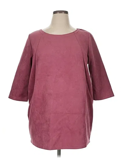 Pre-owned Ashley Stewart Poncho In Burgundy