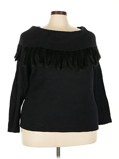 Pre-owned Ashley Stewart Pullover Sweater In Black