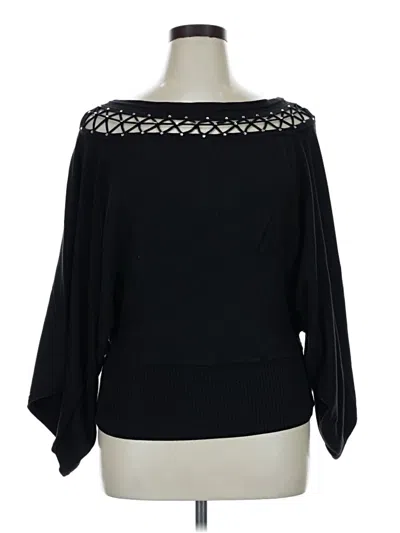 Pre-owned Ashley Stewart Pullover Sweater In Black