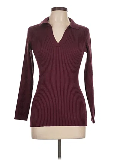 Pre-owned Ashley Stewart Pullover Sweater In Burgundy