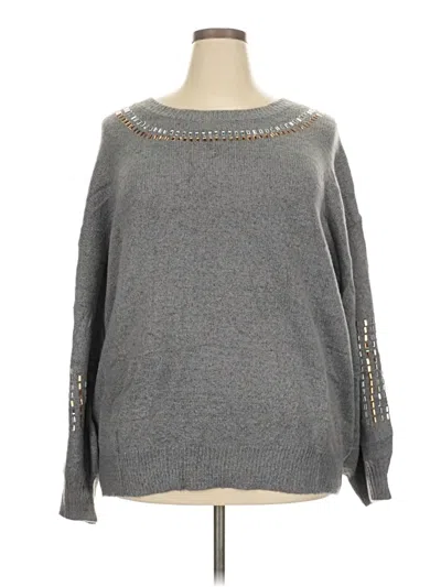 Ashley Stewart Pullover Sweater In Gray