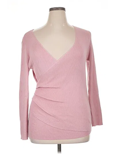 Pre-owned Ashley Stewart Pullover Sweater In Pink