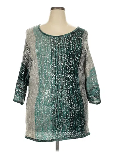 Pre-owned Ashley Stewart Pullover Sweater In Teal