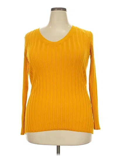 Pre-owned Ashley Stewart Pullover Sweater In Yellow