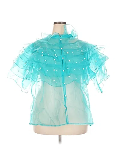 Ashley Stewart Short Sleeve Blouse In Green