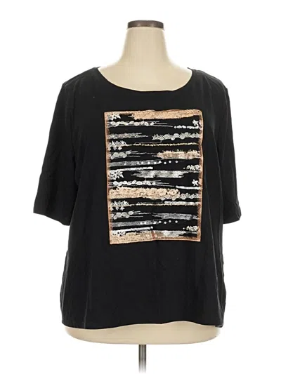 Pre-owned Ashley Stewart Short Sleeve T-shirt In Black