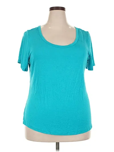 Pre-owned Ashley Stewart Short Sleeve T-shirt In Blue