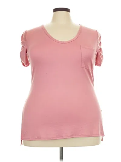 Pre-owned Ashley Stewart Short Sleeve T-shirt In Pink