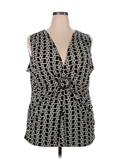 Pre-owned Ashley Stewart Sleeveless Blouse In Black