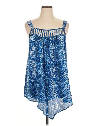 Pre-owned Ashley Stewart Sleeveless Blouse In Blue