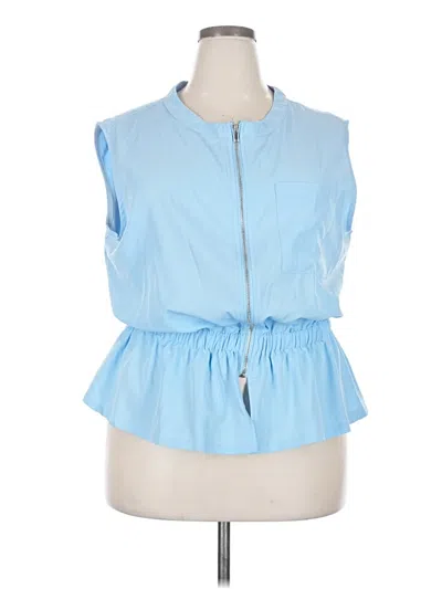 Pre-owned Ashley Stewart Sleeveless Blouse In Blue