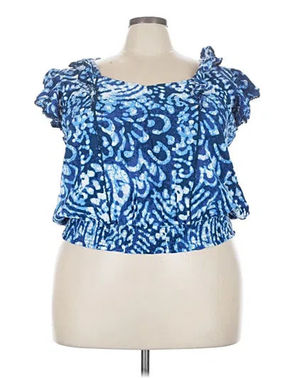 Pre-owned Ashley Stewart Sleeveless Blouse In Blue