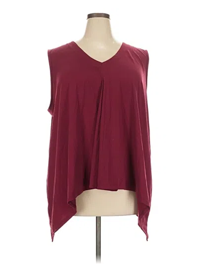 Pre-owned Ashley Stewart Sleeveless Blouse In Burgundy