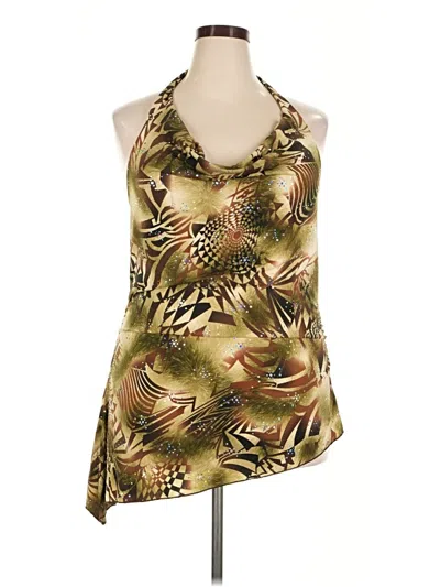 Pre-owned Ashley Stewart Sleeveless Blouse In Green