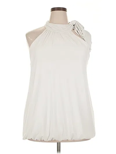 Pre-owned Ashley Stewart Sleeveless Blouse In Ivory