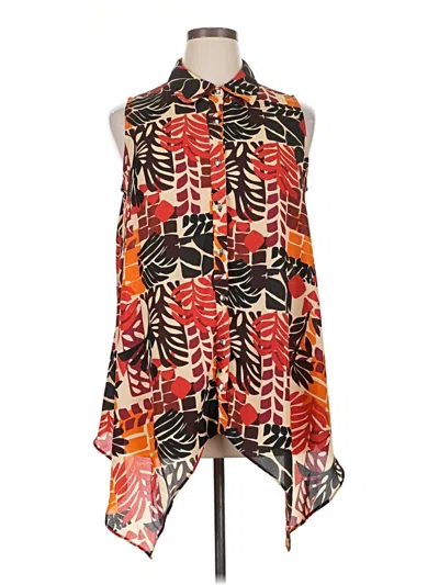 Pre-owned Ashley Stewart Sleeveless Blouse In Orange