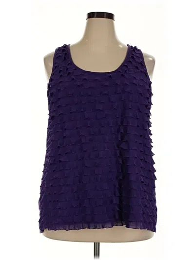 Pre-owned Ashley Stewart Sleeveless Blouse In Purple