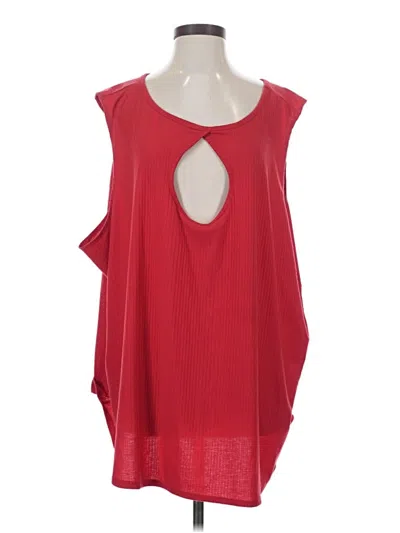 Pre-owned Ashley Stewart Sleeveless Blouse In Red