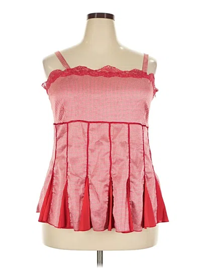 Pre-owned Ashley Stewart Sleeveless Blouse In Red
