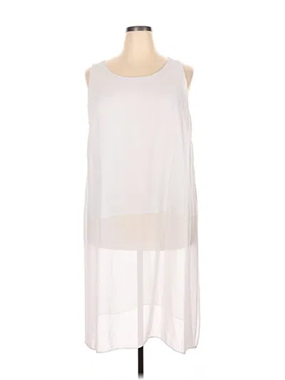 Pre-owned Ashley Stewart Sleeveless Blouse In White