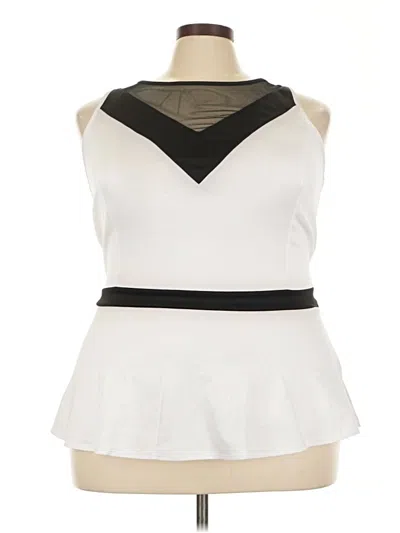 Pre-owned Ashley Stewart Sleeveless Blouse In White