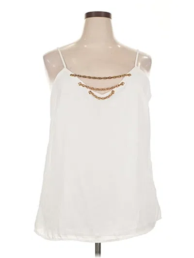 Pre-owned Ashley Stewart Sleeveless Blouse In White