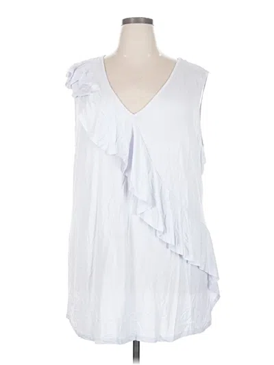 Ashley Stewart Sleeveless Blouse In White