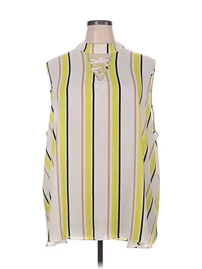 Pre-owned Ashley Stewart Sleeveless Blouse In Yellow