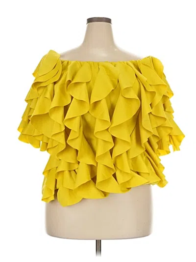 Pre-owned Ashley Stewart Sleeveless Blouse In Yellow
