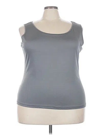 Pre-owned Ashley Stewart Sleeveless Top Gray Scoop Neck Tops