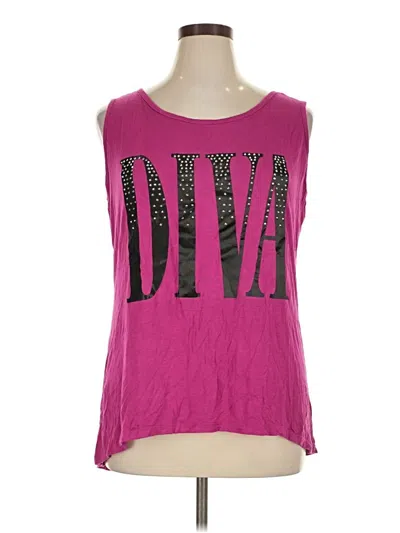 Pre-owned Ashley Stewart Sleeveless Top Pink Scoop Neck Tops