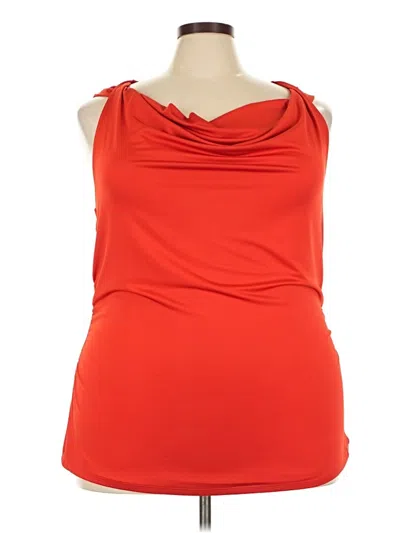 Pre-owned Ashley Stewart Sleeveless Top Red Cowl Neck Tops