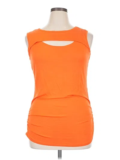 Pre-owned Ashley Stewart Sleeveless T-shirt In Orange