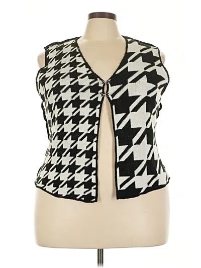 Pre-owned Ashley Stewart Sweater Vest In Black