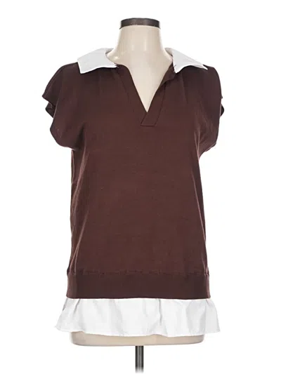 Pre-owned Ashley Stewart Sweater Vest In Brown