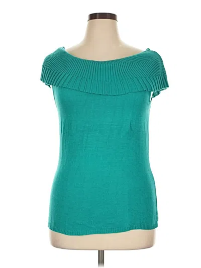 Pre-owned Ashley Stewart Sweater Vest In Teal