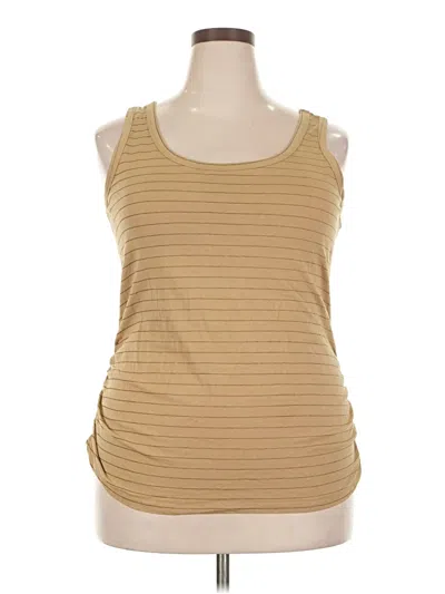 Pre-owned Ashley Stewart Tank Top Gold Strapless Neckline Tops