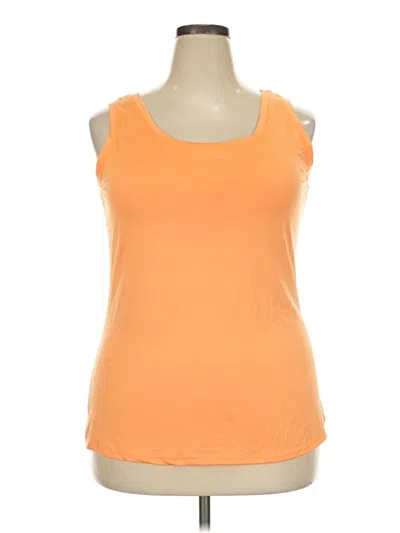 Pre-owned Ashley Stewart Tank Top Orange Scoop Neck Tops