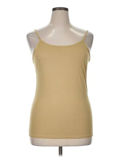 Pre-owned Ashley Stewart Tank Top Tan Strapless Neckline Tops In Brown
